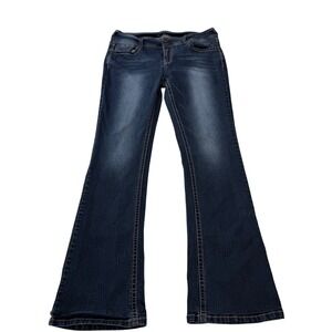 WallFlower Bootcut Jeans Womens 13 Dark Wash Blue Good WLM09939B Stretch Denim